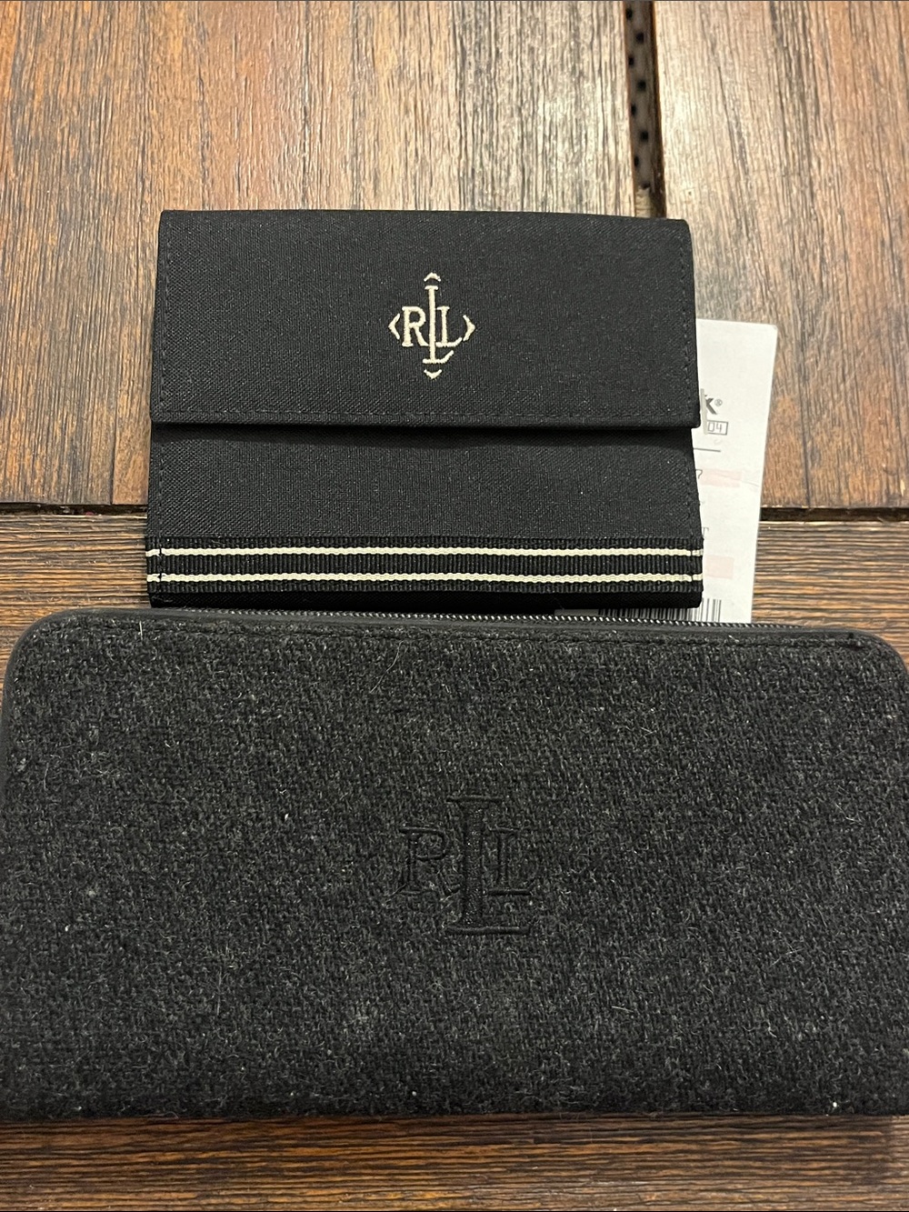 RLL Black Wallet & Zip Clutch Set nwt